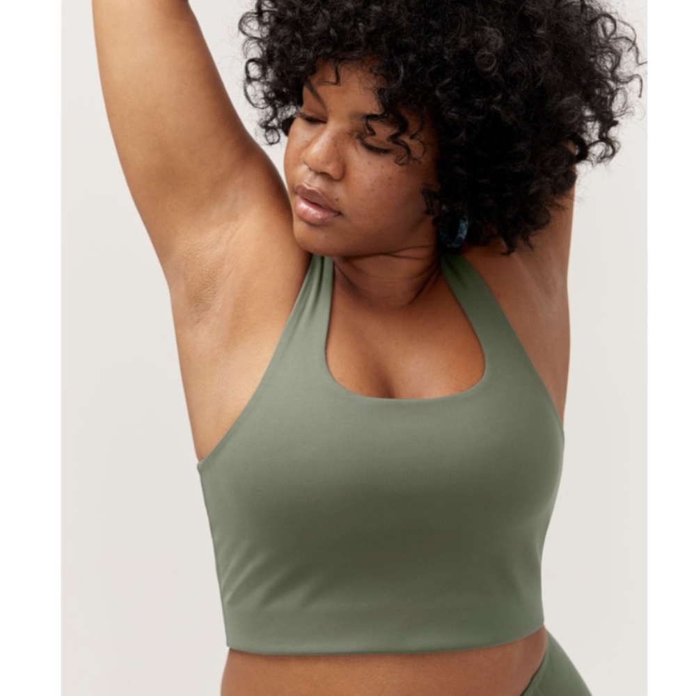 Discontinued Color - Girlfriend Collective Paloma Bra in Thyme M Like New